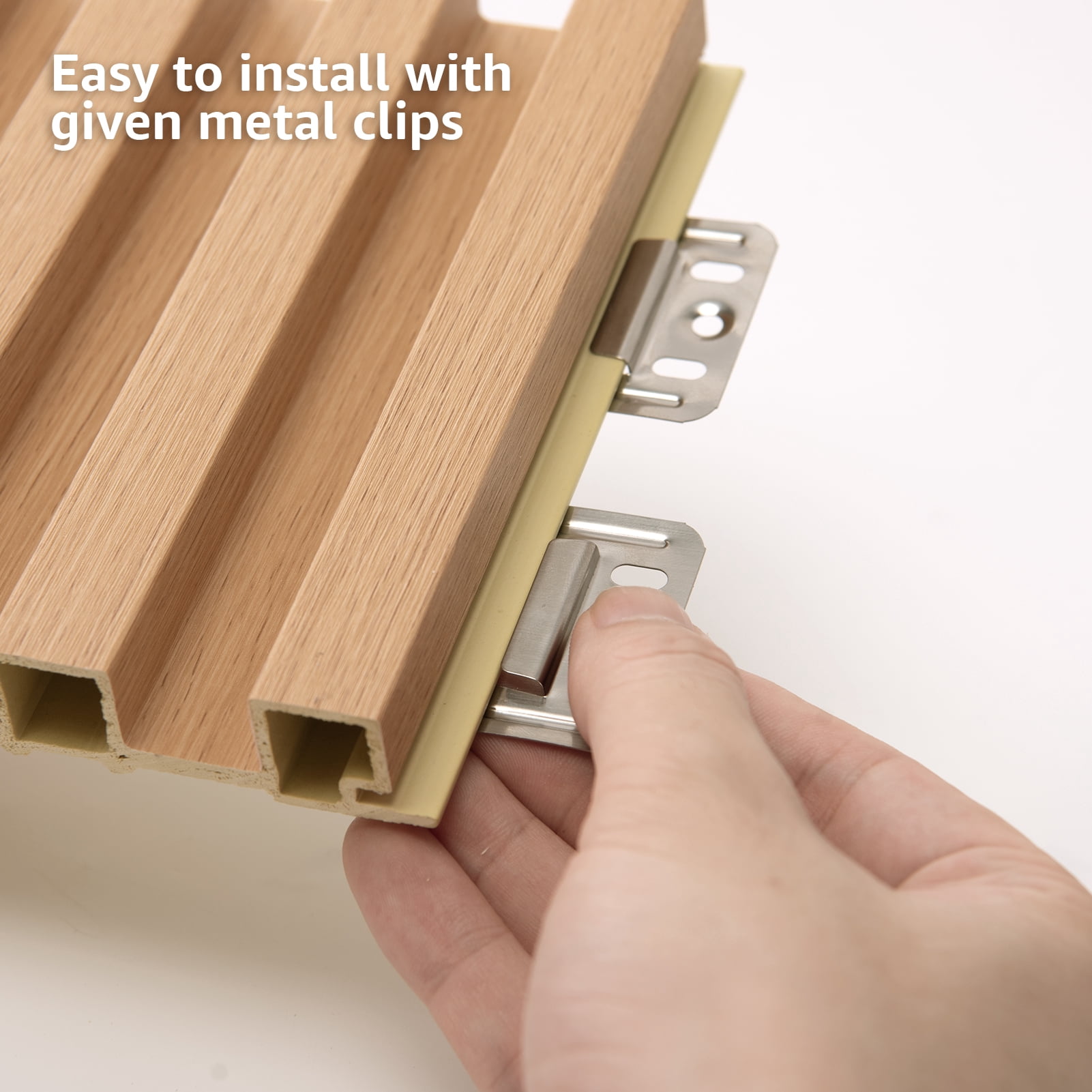 Art3d Slat Wall Panel,WPC Acoustic Diffuser 3D Wall Panel,8 Pieces 96x6 inch-Oak(32 sq.ft/Case)