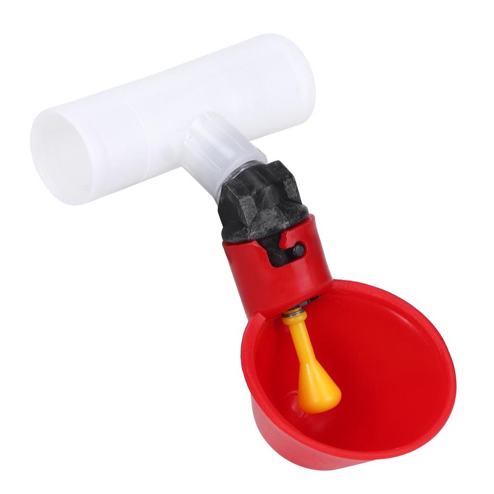 Poultry Feeding Cups 10Pcs Automatic Chicken Water Cups Drinker 1//2inch Tee Poultry Hen Feeding Tools Tee Automatic Poultry Drinkers
