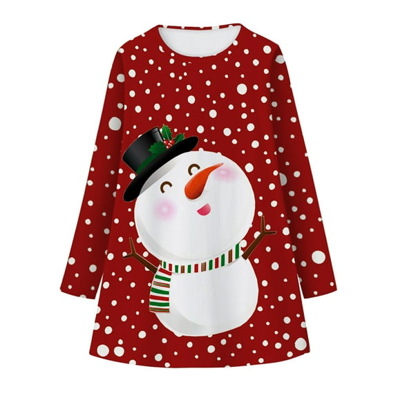 ZRBYWB Girls Dress Baby Kids Girls Christmas Character Lonng Sleeve Princess Dress Casual Clothes Party Dresses