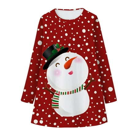 

Aompmsdx Baby Kids Girls Christmas Character Lonng Sleeve Princess Dress Casual Clothes Christmas Hello Kitty