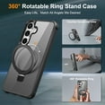 thumbnail image 2 of Allytechgroup Samsung Galaxy S25+ Plus Case Magnetic, Compatible for Magsafe & Car Mount Adjustable Stand Ring Holder Heavy Duty Shockproof Matte Phone Case for Samsung Galaxy S25+, Black, 2 of 7