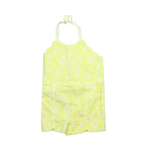Pre-owned: Janie and Jack Girls Yellow | White Romper size: 2T (Good)