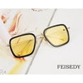 thumbnail image 5 of FEISEDY Retro 70s Aviator Sunglasses Tony Sunglasses Trendy Women Square Sun Glasses B2510, 5 of 14
