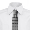 thumbnail image 3 of Men's Tie, Horizontal Stripes Image, 3.7", Black White and Grey, by Ambesonne, 3 of 4