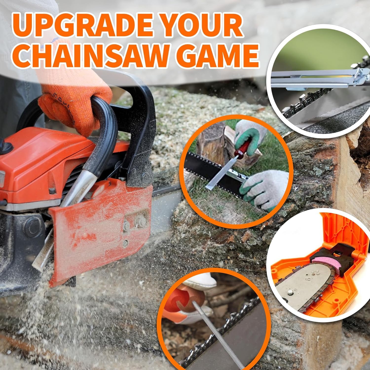 MeasuPro Chainsaw Sharpening Kit with Handy Storage Bag 20-Piece Sharpening Set for Wood, Bone, PVC, Tree Pruning, Camping, Toolbox, Bushcraft, Landscaping, Yard Maintenance, and Survival Tools