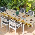 thumbnail image 2 of Sunflowers Dog Table Cloths for 8 Foot Rectangle Tables, Spring Watercolor Floral Stars on Linen Patio Waterproof Elastic Fitted Tablecloths, Washable Rectangular Table Cover for Camping, 2 of 8