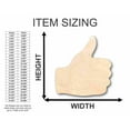 thumbnail image 2 of Unfinished Wood Thumbs Up Shape - Craft - up to 46" DIY 18" / 3/4", 2 of 3