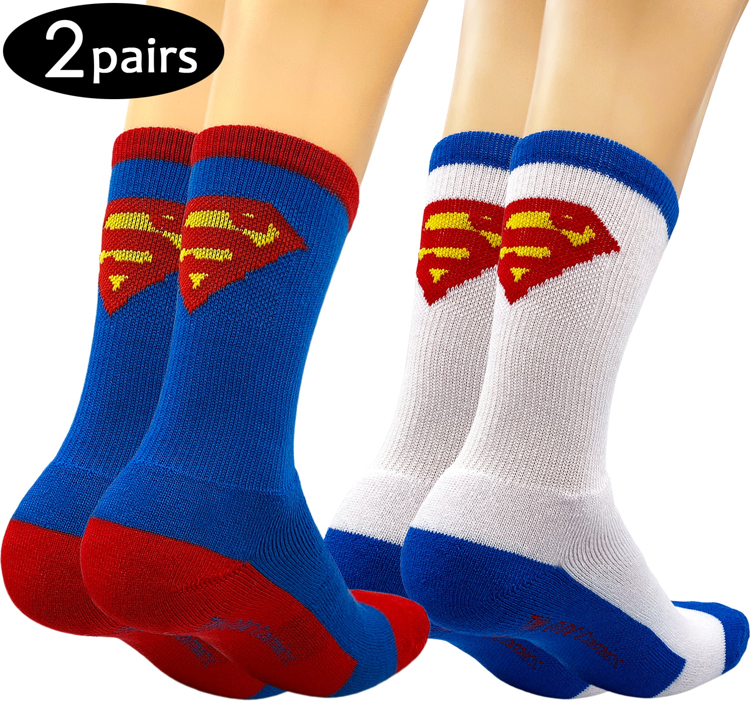 Superman Super Dad Adult Crew Socks Blue