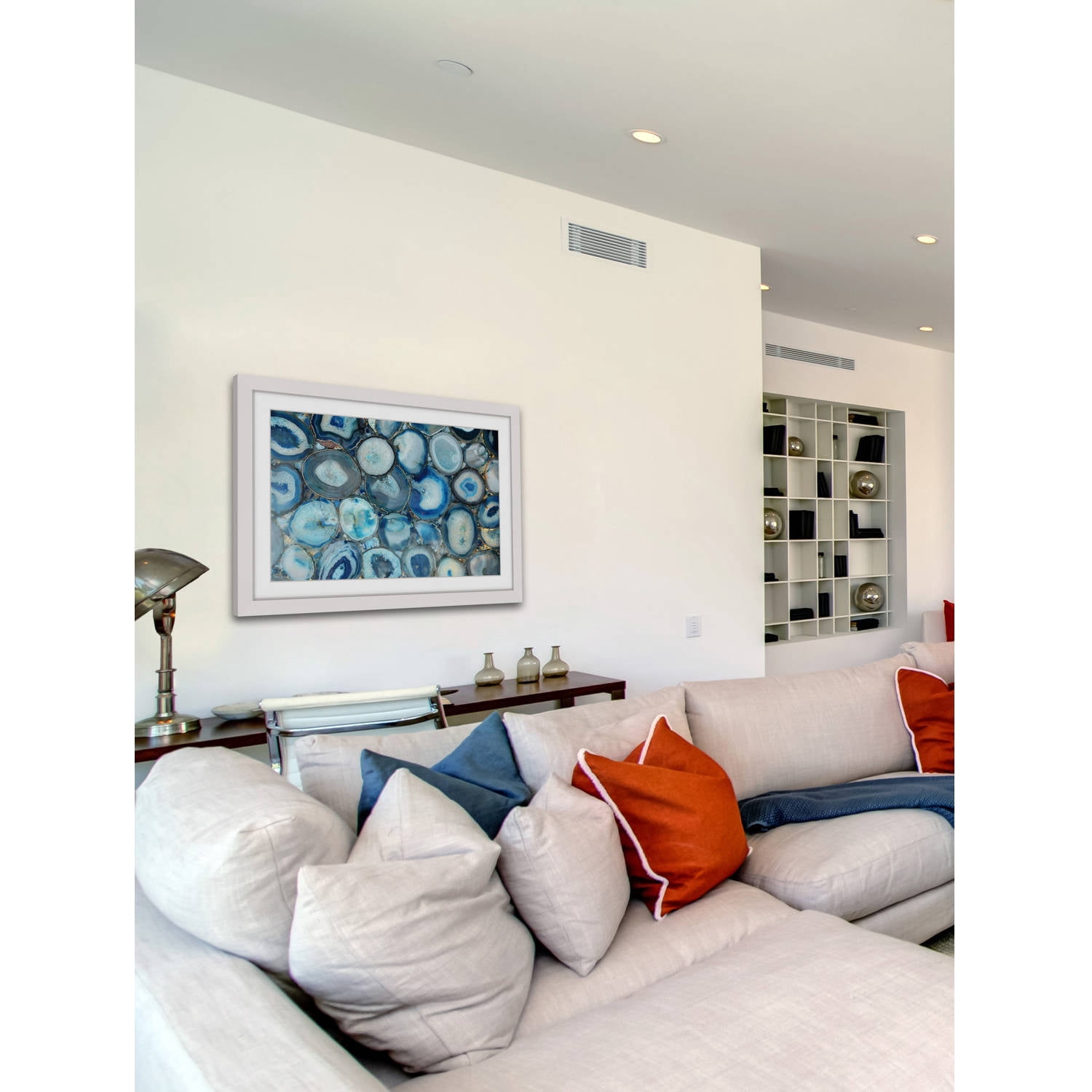 Marmont Hill Blue Geode Bunch Framed Wall Art