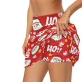 thumbnail image 2 of Garronmavis Christmas Santa Claus Tennis Skirts for Girls Athletic Skort with Shorts Pockets High Waisted Tennis Skorts Red Tummy Control Stretchy Golf Skirts for Women Sports Dress, Size XL, 2 of 6