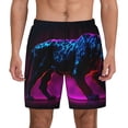 thumbnail image 3 of Uemuo Futuristic Purple Panther A、 Pattern Mens Swim Trunks Quick Dry Board Shorts with Mesh Lining, Stretch Beach Shorts Quick Dry No-Chafing Board Shorts-Small, 3 of 9
