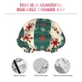 thumbnail image 3 of Kdxio Christmas Snowflakes Plaid Print Shower Cap for Women,Elastic and Reusable,Double Waterproof Layers Bathing Hat, 3 of 6