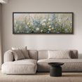 thumbnail image 2 of Large Framed Canvas Print Modern Dark Floral BouquetWall Art Decorative Ready to Hang Painting for Living room Bedroom 60x20 inches Black Frame, 2 of 9