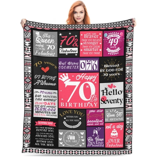 LHSHID 70th Birthday Gifts for Women Blanket70 Birthday Gifts for Women 70th Birthday Decorations Women70 Year Old Gifts for Women 70th Gifts Women Throw Blankets 30"x40"