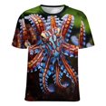 thumbnail image 5 of Octopus in The Mysterious Ocean Women's T-Shirt Short Sleeve T Shirts Tops Tee Ladies Loose T, 5 of 6