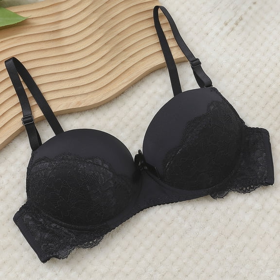 Ynynloco Women's Lace Bra Push Up Bras Lift Up Plunge Underwire Unlined Everyday Bras Lingerie
