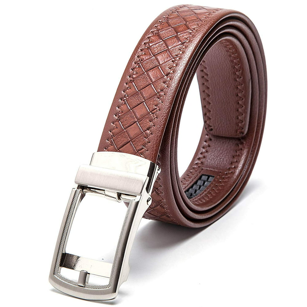 KM Legend - Men's Belt Genuine Leather Belt Automatic Buckle Ratchet ...