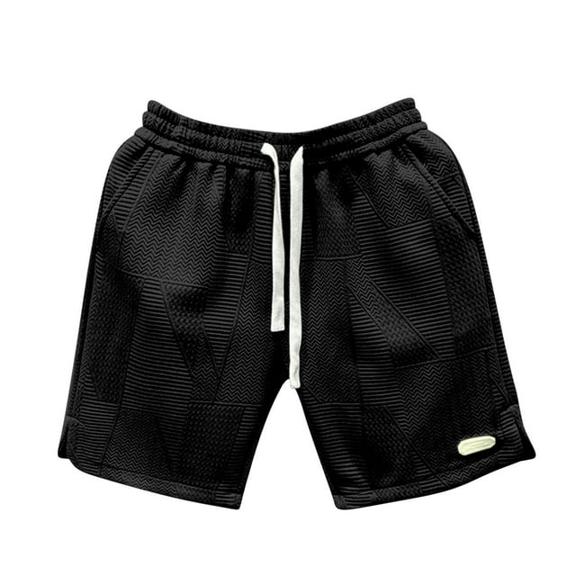 Men's Solid Color Polyester Shorts for Outdoor Casual Wear and Sports Activities