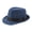 Blue, variant on Eonox Fedora Hat Wide Brim Sun Protection Solid Color Panama Cap Boater Summer Beach Sunhat for Vacation