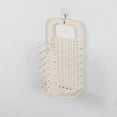 thumbnail image 2 of Clothing Storage Bins Laundry Basket Wall Mounted Rack Plastic Small Dirty Laundry Hamper Basket with Handle for College Dorm 21*12*36cm (Beige), 2 of 6
