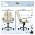 thumbnail image 3 of Serta Garret Executive Office Chair, Ergonomic Lumbar Support, Semi-Plush Cushion, Body Pillows, Ivory White, 3 of 17