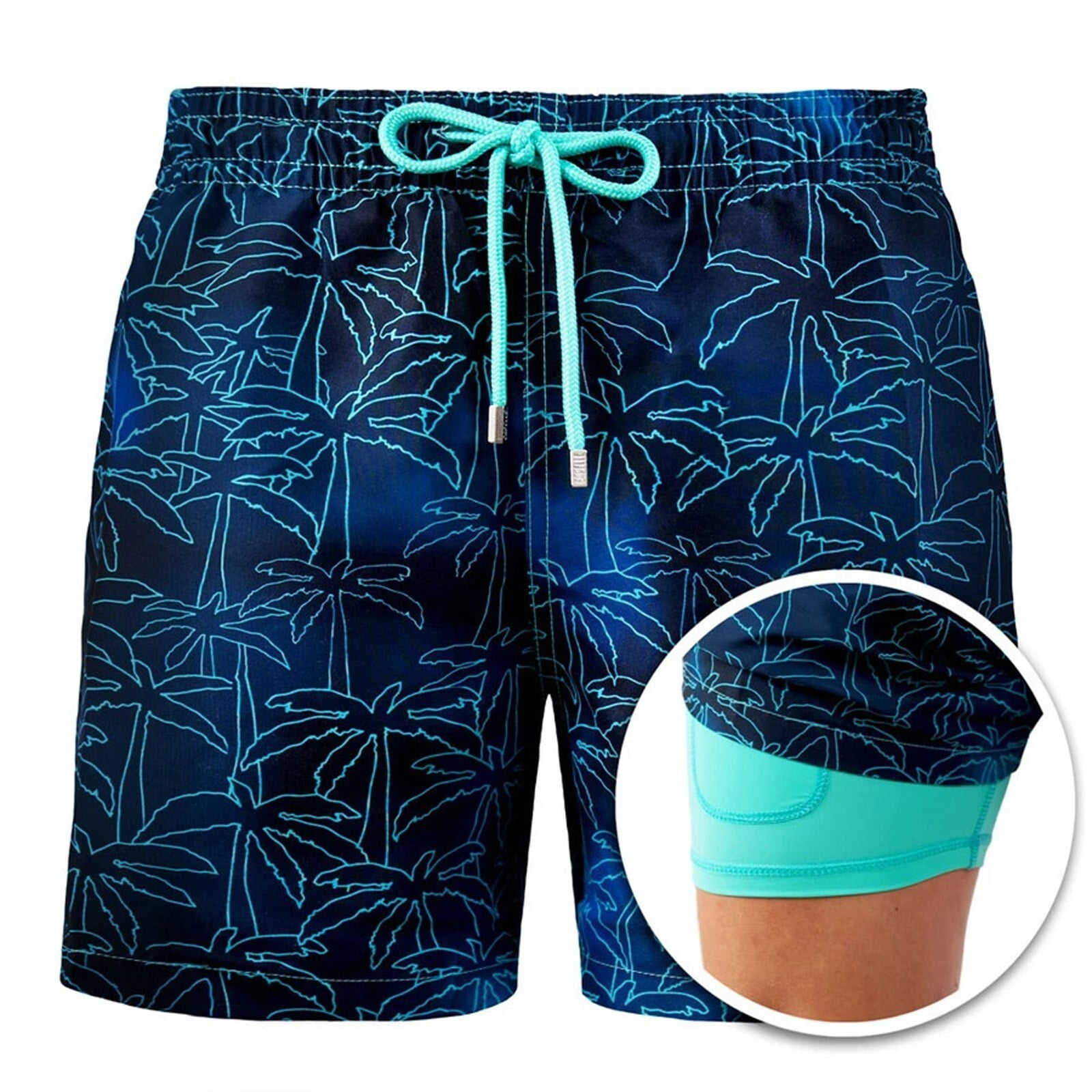 Tailor Pal Love Mens Printed Swim Trunks Quick Dry Bathing Suit Drawstring Waistband Cool Summer Beachwear Shorts M Grey