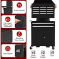 thumbnail image 4 of 24 Inch 8 Drawer Rolling Tool Chest Cart, 2 in 1 Detachable Tool Box Cabinet with Wheels, Professional Lockable Metal Storage Organizer with Portable Top Chest, 4 of 6