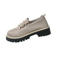 thumbnail image 2 of WHLBF Womens Shoes Round Toe Casual Plus Size Mesh Shoes Solid Color Front Lace-Up Flat Loafers Size 7, 2 of 9