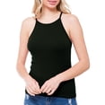 thumbnail image 3 of Made by Olivia Women's Basic High Halter Neck Sleeveless Ribbed Racerback Tank Top, 3 of 6