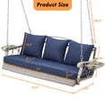 thumbnail image 6 of zzw Outdoor Porch Swing for 3 Person, 900LB Capacity, All-Weather Rattan Wicker with Steel Chains & Included Cushions, Cup Holder, 6 of 7
