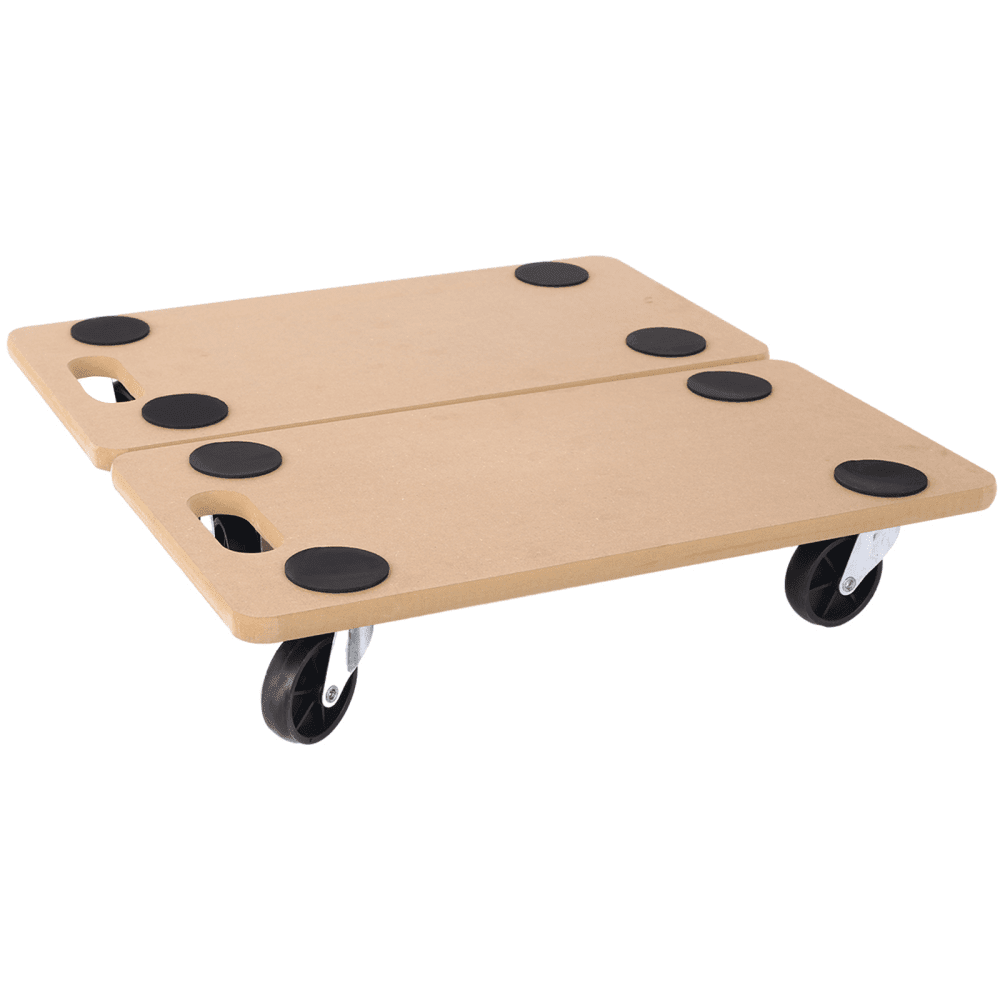 Tcbosik 2 Pack Furniture Moving Wooden Dolly with 4 Wheels, Heavy Duty Rolling Mover for Couch Fridge Washing Machine Planter, Natural