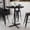 Black, variant on BizChair 36'' Round Mahogany Laminate Table Top with 30'' x 30'' Bar Height Table Base and Foot Ring