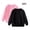 Black, variant on Kids 2 Pack Crew Neck Sweatshirts, Unisex Boys Girls Casual Long Sleeve Pullover Tops for Fall School Travel Fleece Sweatshirt No Hood, 1 Year