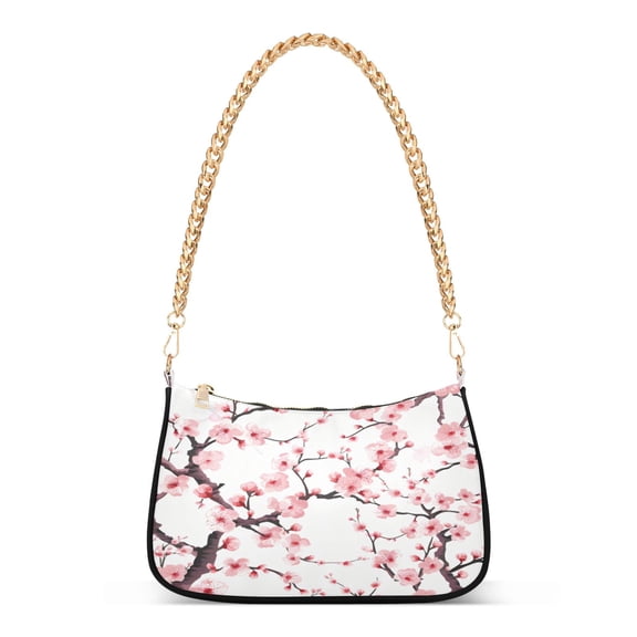 One Shoulder Chain Handbag 7.1x11x2.8in Women's Hobo Handbags Tote Handbags Shoulder Handbags Card Bag Cash Bag Key Bag Pink Cherry Blossom
