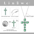 thumbnail image 5 of Linawe Silver Cross Necklace Emerald Green Cross Pendant Chain Necklace for Women, Crystal Imitation Diamond Birthstone Cubic Zirconia Necklace Jewelry, Birthday Catholic Religious Gifts, 5 of 7