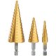 thumbnail image 1 of Juego de Brocas Escalonadas VentDepot 3 Pzas 4-12mm 4-20mm 4-32mm Zanco 2.4cm Acero Alta Velocidad, 1 of 2