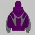 thumbnail image 3 of Dwelliawo Men's Balaclava Hoodie Warm Face Hip Hop Double Layered Hoodies with Eye Mask Fashion Zip Up Y2k Sweatshirts Purple L, 3 of 4
