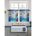 thumbnail image 2 of Ocean Dolphins Tier Curtains 36 Inch Length,Sheer Curtains for Bedroom Living Room Window Summer Coral Coconut Trees Tropical Fish Voile Drapes Kitchen Curtains Small Half Window 27.5"x36" 2 Panels, 2 of 7