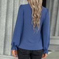 thumbnail image 6 of asdoklhq Blouses for Women Clearance $5, Women Casual Bow Lacing Long Sleeve Solid Color Top Single-Breasted Shirt Blouse, 6 of 9