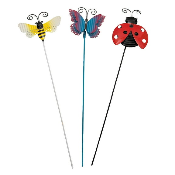 4" x 15 1/2" Spring Insects Metal Garden Stakes Set - 3 Pc.