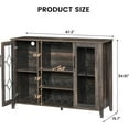 thumbnail image 2 of IdealHouse Wine Bar Cabinet with LED Lights, Coffee Bar Storage, Buffet Sideboard for Dining Room & Kitchen, Oak, 2 of 8