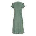 thumbnail image 4 of UVEASISHA Eyelet Summer Dresses for Women Petal Short Sleeve A Line Maxi Dress Caual Beach Vacation Dresses with Pockets Army Green M, 4 of 7