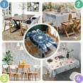 thumbnail image 5 of Blue Tie Dye Flower Mandala Pattern Rectangle Tablecloth 60"x120",Waterproof Polyester Rectangle Table Cloth, Wipeable Spillproof Polyester Tablecloth for Dining, Camping, Indoor and Outdoor, 5 of 6