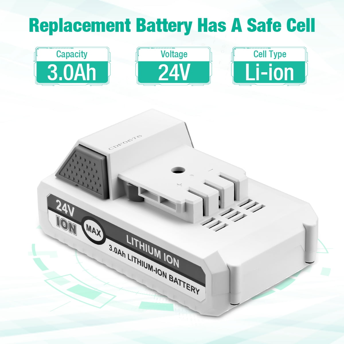 3.0Ah 24V Replace for Snow Joe+Sun Joe 24 Volts Battery Series 24BAT-LTX/LTW/LTE/LT/XR Pro