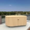 thumbnail image 3 of Budge Medium Beige Patio Outdoor Oval Table Cover, Sedona, 3 of 8