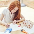 thumbnail image 2 of Large Capacity Colored Canvas Storage Pouch Marker Pen Pencil Case Pencil Box Pouch Portable Journaling Supplies School Supplies for Teen and Adult Girls Back to School for Travel Office College, 2 of 4
