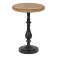 thumbnail image 4 of Kate and Laurel Wixley Round Wood and Metal Side Table, 18 x 25, Hazelnut Brown and Black, Farmhouse Circle Pedestal End Table with Turned Base and Mixed Materials Design, 4 of 9