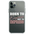 thumbnail image 1 of DistinctInk Clear Shockproof Hybrid Case for iPhone 11 (6.1" Screen) - TPU Bumper Acrylic Back Tempered Glass Screen Protector - Born to Express Not to Impress, 1 of 1