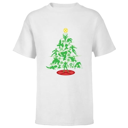 Marvel X-Men Mutant Christmas Tree – Short Sleeve T-Shirt for Kids – Customized-White