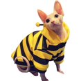 thumbnail image 1 of Bee Hairless Cat Sweater Warm Kitten Pullover Sweater, Soft Breathable Hairless Cat Striped Shirt Pet Cat Sweater Only Cat Pajamas Jumpsuit Outfit, 1 of 4